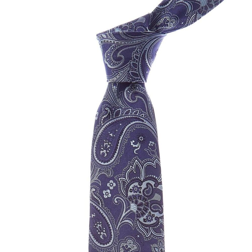 Etro Blue Paisley Silk Tie, Blue